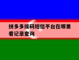 拼多多接码短信平台在哪里看记录查询