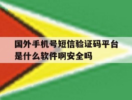 关于国外手机号短信验证码平台是什么软件啊安全吗的信息
