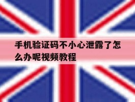 手机验证码不小心泄露了怎么办呢视频教程