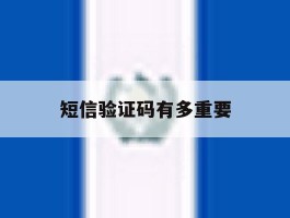 短信验证码有多重要