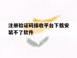 注册验证码接收平台下载安装不了软件