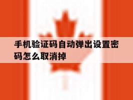 手机验证码自动弹出设置密码怎么取消掉