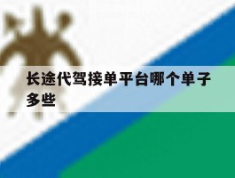 长途代驾接单平台哪个单子多些