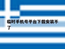 临时手机号平台下载安装不了