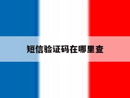 短信验证码在哪里查