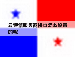 云短信服务商接口怎么设置的呢