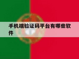 手机端验证码平台有哪些软件