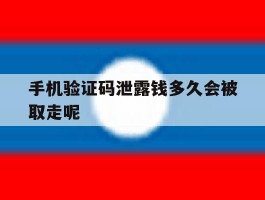 手机验证码泄露钱多久会被取走呢