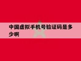 中国虚拟手机号验证码是多少啊