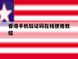 香港手机验证码在线使用教程