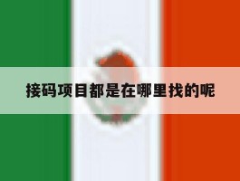 接码项目都是在哪里找的呢的简单介绍
