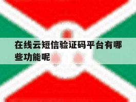 在线云短信验证码平台有哪些功能呢