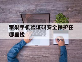 苹果手机验证码安全保护在哪里找