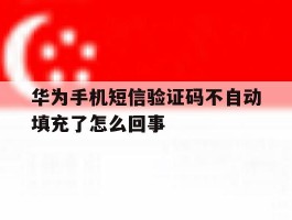 华为手机短信验证码不自动填充了怎么回事