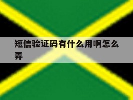 短信验证码有什么用啊怎么弄