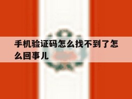 关于手机验证码怎么找不到了怎么回事儿的信息