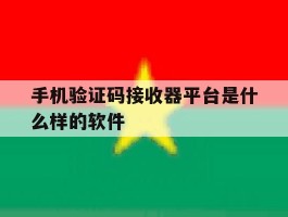 手机验证码接收器平台是什么样的软件