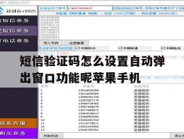 短信验证码怎么设置自动弹出窗口功能呢苹果手机的简单介绍