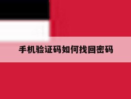 手机验证码如何找回密码