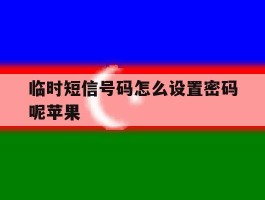 临时短信号码怎么设置密码呢苹果