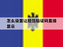 怎么设置让短信验证码直接显示