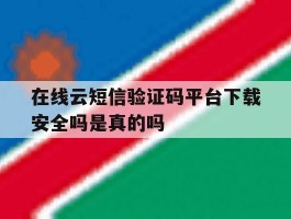 包含在线云短信验证码平台下载安全吗是真的吗的词条