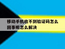 包含移动手机收不到验证码怎么回事呢怎么解决的词条