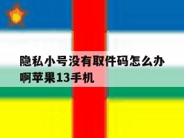 隐私小号没有取件码怎么办啊苹果13手机的简单介绍