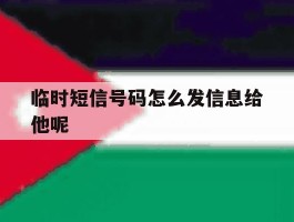 临时短信号码怎么发信息给他呢