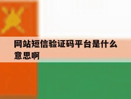 网站短信验证码平台是什么意思啊
