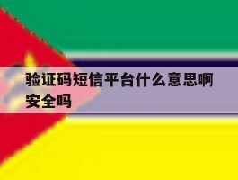验证码短信平台什么意思啊安全吗