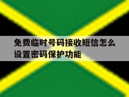 免费临时号码接收短信怎么设置密码保护功能