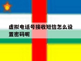 虚拟电话号接收短信怎么设置密码呢