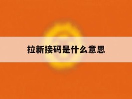 拉新接码是什么意思