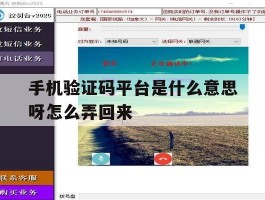 手机验证码平台是什么意思呀怎么弄回来
