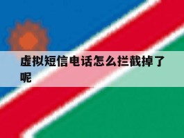 虚拟短信电话怎么拦截掉了呢