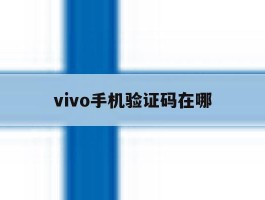 vivo手机验证码在哪