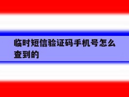 临时短信验证码手机号怎么查到的