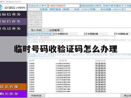 临时号码收验证码怎么办理