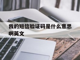 我的短信验证码是什么意思啊英文