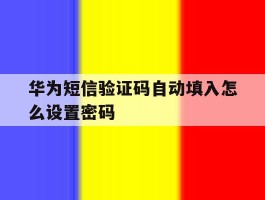 华为短信验证码自动填入怎么设置密码
