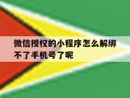 微信授权的小程序怎么解绑不了手机号了呢的简单介绍