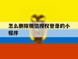 怎么删除微信授权登录的小程序