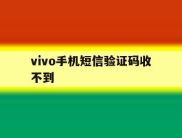 vivo手机短信验证码收不到
