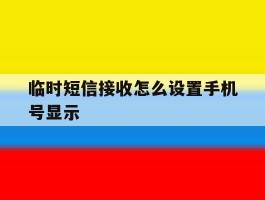 临时短信接收怎么设置手机号显示