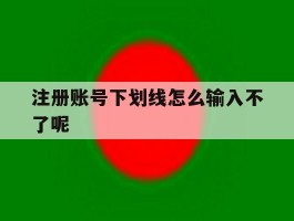 注册账号下划线怎么输入不了呢