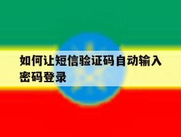 如何让短信验证码自动输入密码登录
